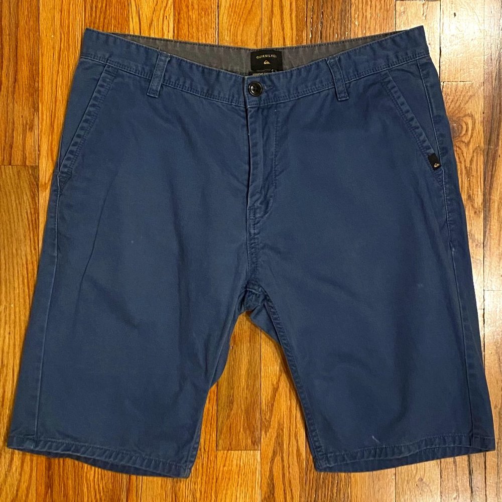 Quiksilver Men's Navy Blue Flat Front Shorts